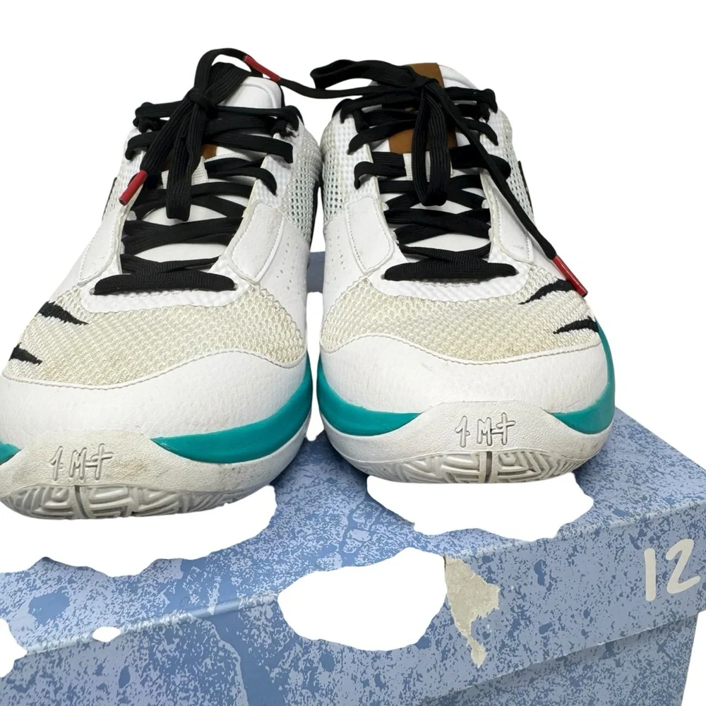 Nike Ja 1 Reverse Scratch Basketball Shoes White Turbo Green Ja Morant SZ 12